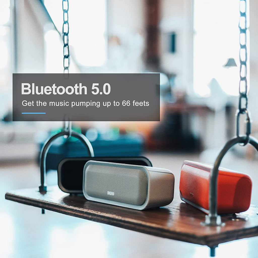 Soundbox Pro Bluetooth Speaker, 20W Stereo Sound, Active Extra Bass, 20H Playtime, Multi-Color Lights, IPX6 for Home, Outdoor, Party, Christmas and White Elephant Gift for Men, Women, Teen-Blue