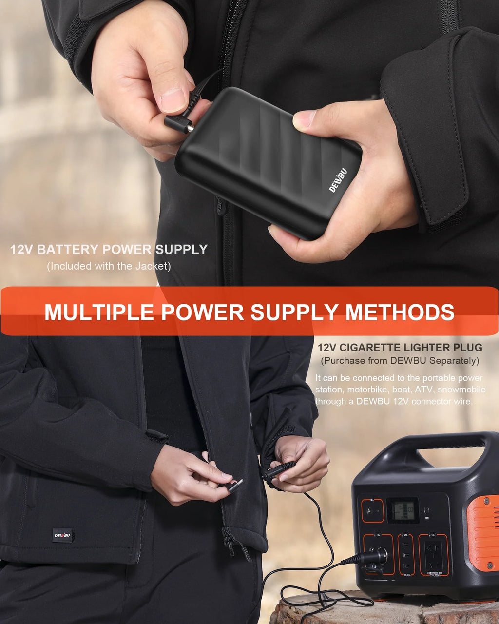 Heated Jacket for Men, Soft Shell Heated Coat with 12V Battery Pack, Waterproof Heating Jacket for Winter Outdoor